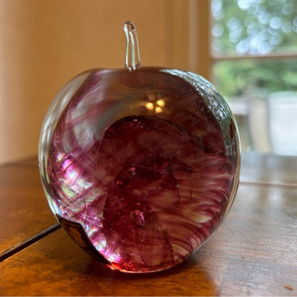 VTG Kerry Glass Purple Plum Apple Ireland Paperweight Swirl NOS - Picture 9 of 14